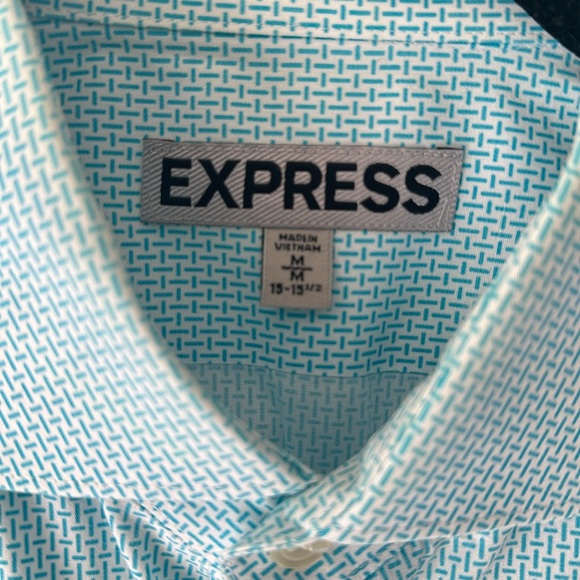 Express Men’s fitted dress shirt in light blue motif - Picture 2 of 5